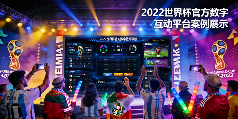 2022世界杯官方数字互动平台案例展示 - 球迷在大型屏幕前互动